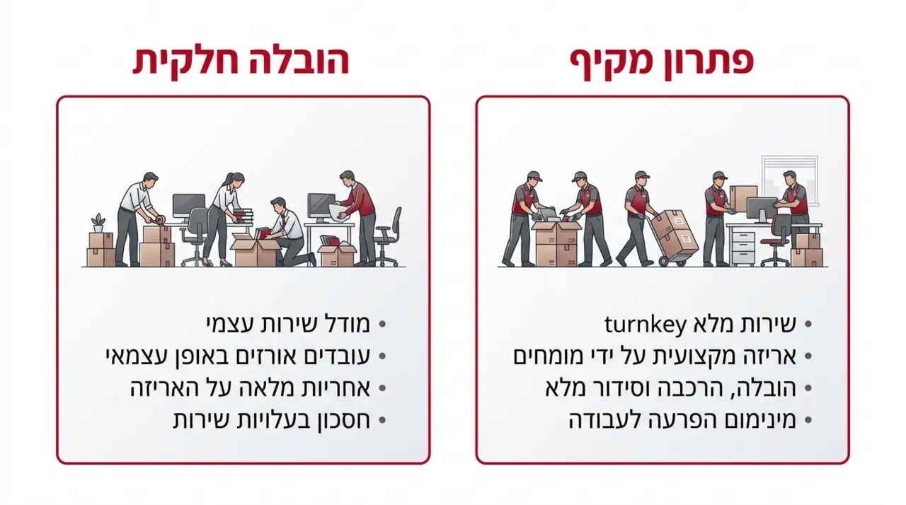 מודל עבודה גמיש: הובלה חלקית מול פתרון מקיף