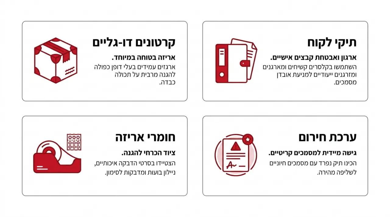 אריזת תיקים ומסמכים משפטיים בצורה בטוחה ומהירה